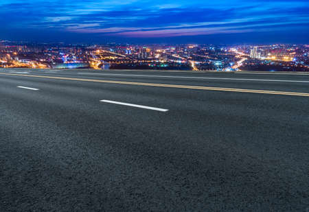 Highway skyline and city buildings landscapeの写真素材