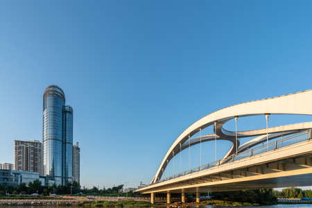 outdoor sky city buildings skylineの写真素材