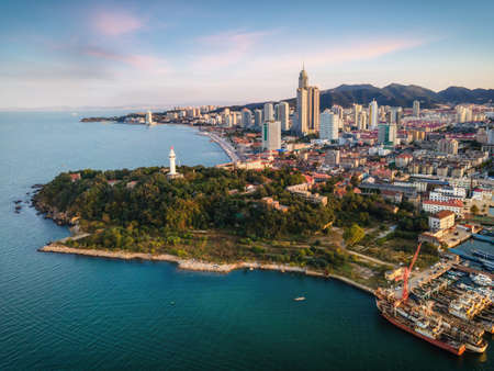 Yantai City Architecture Landscape Large Format Aerial Photographyの写真素材