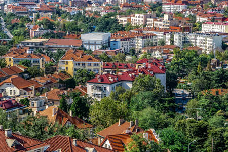Qingdao city coastline architectural landscape aerial photographyの写真素材