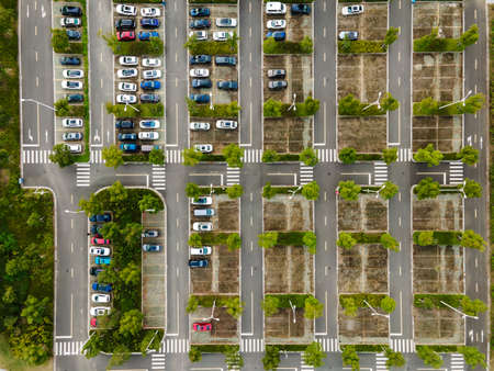 Aerial photography outdoor ecological public parking lotの写真素材