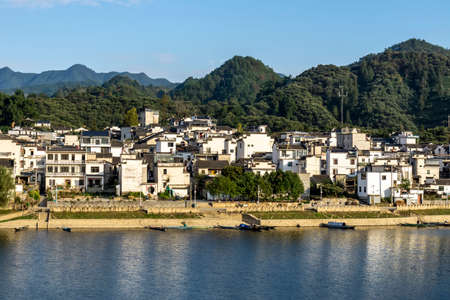 Landscape and rural pastoral scenery of Huizhou, Chinaの写真素材