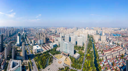 Aerial photography of Hai'an city landscapeの写真素材