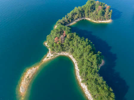 Aerial photography of Hangzhou Qiandao Lake landscape paintingの写真素材