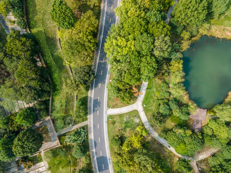 aerial photography outdoor forest asphalt road transportation