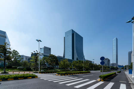 Close-up of partial landscape of urban modern buildingsの写真素材