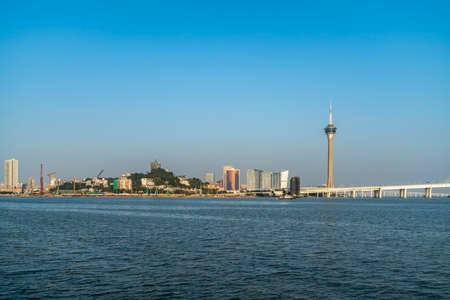 aerial photography hangzhou city architecture landscape skylineの写真素材