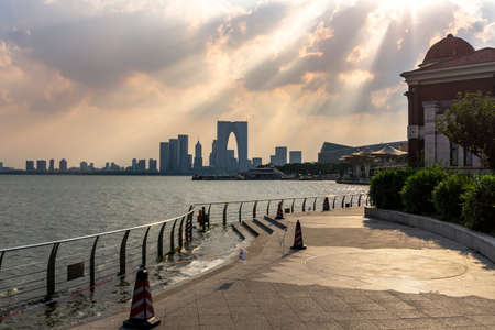 Road ground and urban building landscapeの写真素材