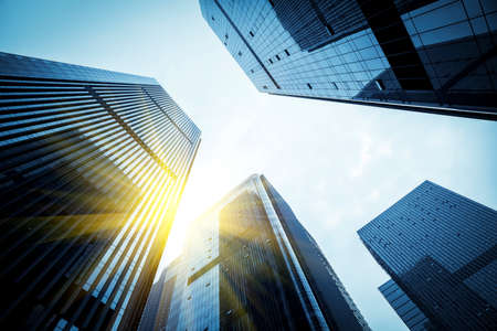 Financial District Office Building Facade and Partial View of the Building