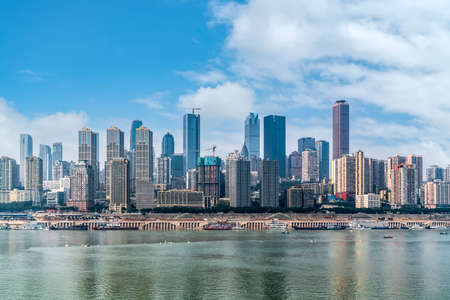 chongqing city architecture landscape skylineの写真素材