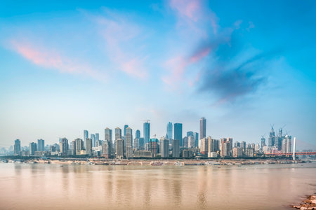 chongqing city architecture landscape skylineの写真素材