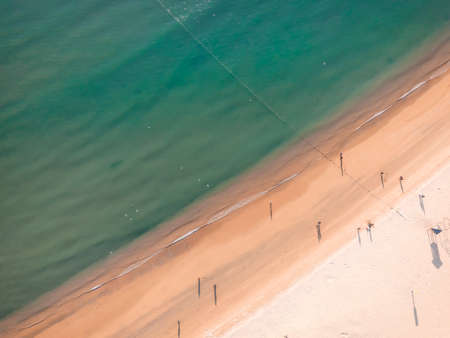 aerial photography coastline beach ocean seascapeの写真素材