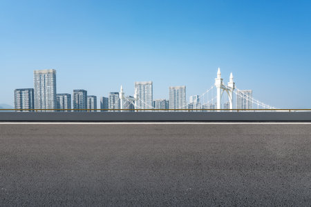 Outdoor city road and cityscapeの写真素材