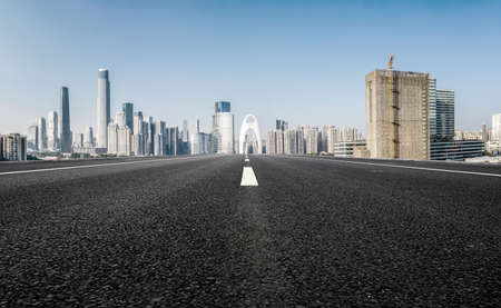 The Way Forward and Financial District Buildingsの写真素材