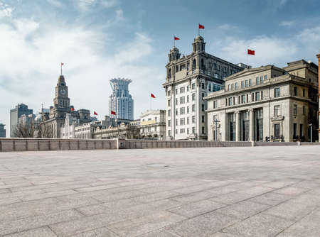 Plaza Brick Ground and Financial District Buildingsの写真素材