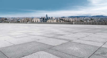 Plaza Brick Ground and Financial District Buildingsの写真素材
