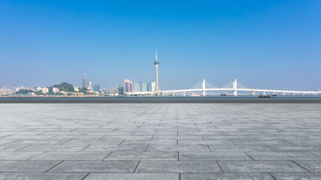 Floor tile paving and architectural landscapeの写真素材