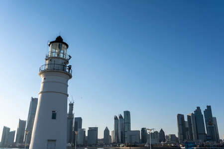 Qingdao city coastline architectural landscapeの写真素材