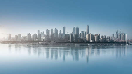 Chongqing city buildings landscape skyline panoramaの写真素材