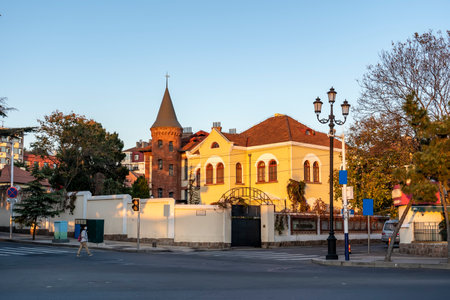 Street scene of European-style buildings in the center of Qingdaoのeditorial素材