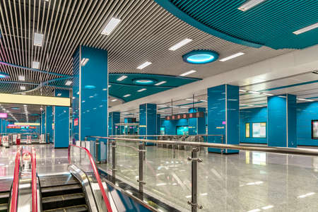 Interior view of modern subway stationのeditorial素材
