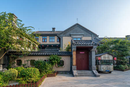 Modern Chinese courtyard street viewのeditorial素材