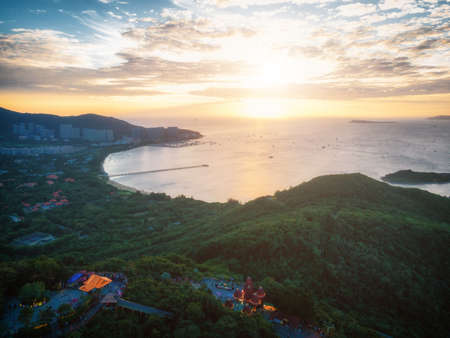 Aerial photography of Sanya ocean seascapeの写真素材