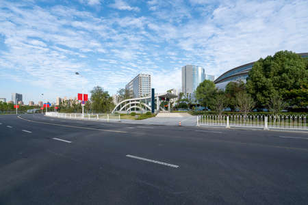 City road and cityscape street sceneの写真素材