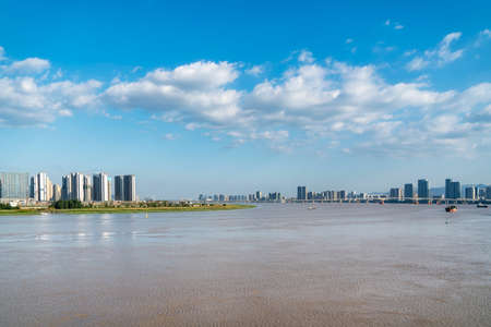Hefei Swan Lake scenery panoramaの写真素材