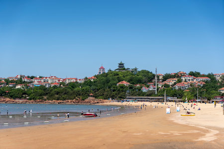 Street view of Badaguan, Huiquan Bay, Qingdaoの写真素材