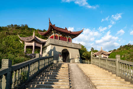 Close-up of the street scene of ancient buildings in Wenzhouのeditorial素材