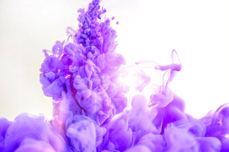 Flowing colorful ink background closeupの写真素材