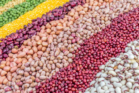 Color picture of whole grains in supermarketの写真素材