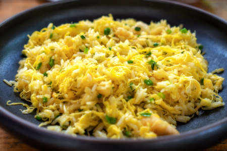 Egg fried rice gourmet close-up