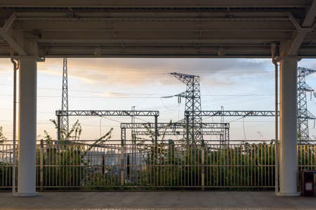 railway station platform railway transportationの写真素材