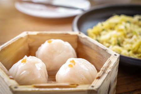 Close-up of Cantonese BBQ Pork Bunの写真素材