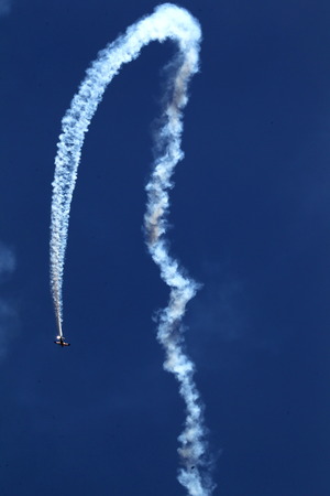 Airplanes show in the sky