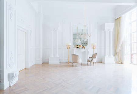 modern light clean rich baroque style interior with swingの写真素材