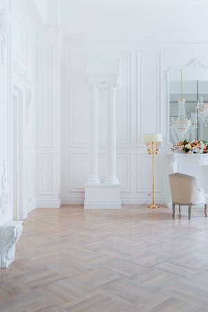 modern light clean rich baroque style interior with swingの写真素材