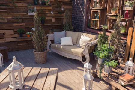 Loft garden design of veranda