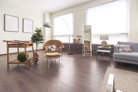 Modern trendy creative design of a personal studio office with a seating area in the style of...