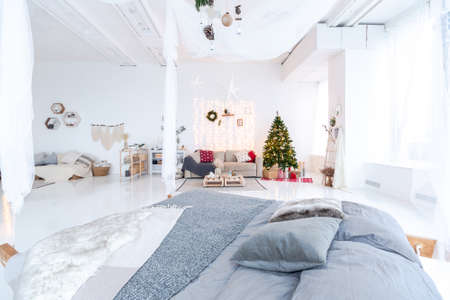 large very bright spacious stylish open plan Bali style apartment with hanging bed and panoramic...