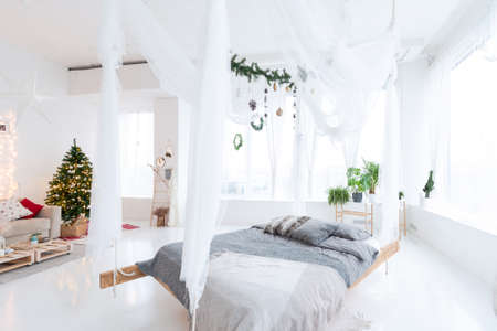 large very bright spacious stylish open plan Bali style apartment with hanging bed and panoramic...