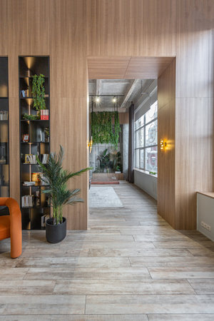 huge modern spacious apartment with high ceilings, panoramic windows with fantastic view, wooden...