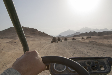 extreme journey through the desert in buggy.の写真素材