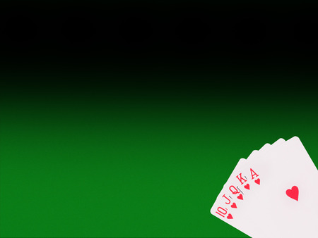 Royal flush playing cards  on the poker table. casino conceptの写真素材