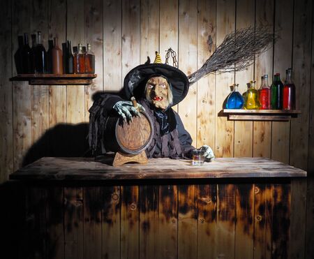 Terrible witch beer. Halloween conceptの写真素材