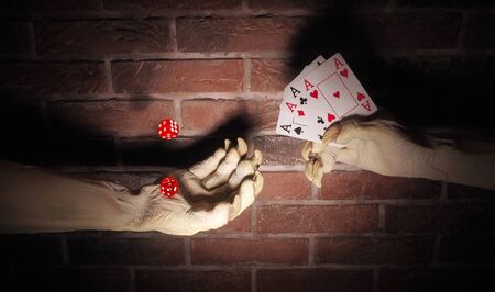 Scary hands of monster . Halloween concept.の写真素材