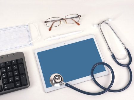 Concept online medical support during COVID - 19. Digital Medical Analysis and Health Care.の写真素材
