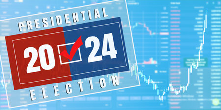 Closeup dollar on the background of a chart. U.S. economy and presidential election. 3d illustration